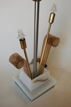 Gold Glitter Scrolling Acrylic Star Table Lamp by Moss Lighting