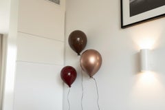 Escultura globo de cerámica dorada brillante hecha a mano para instalación en pared, techo