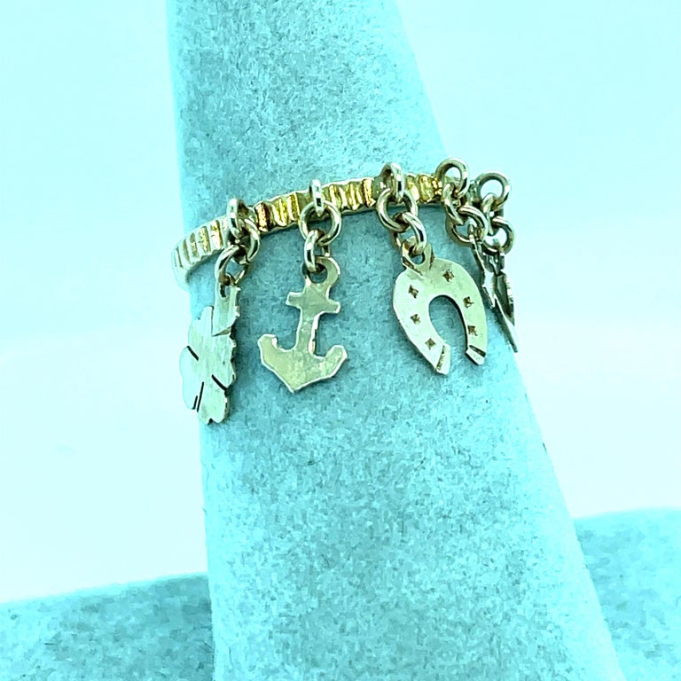 Gold Good Luck Charm Ring For Sale at 1stDibs