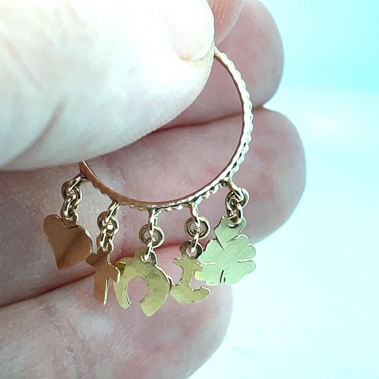 Gold Good Luck Charm Ring For Sale at 1stDibs