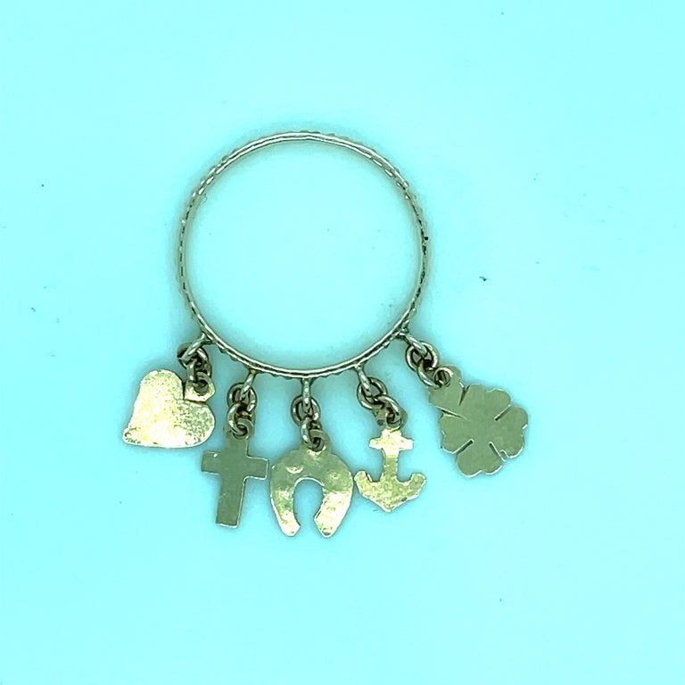 Gold Good Luck Charm Ring For Sale at 1stDibs