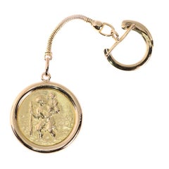 Vintage Gold Good Luck Token for Car Owner, St. Christoph Patron to Travellers