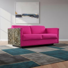 Gold Goop Brutalist Loveseat Sofa by Adrian Pearsall for Craft Associates