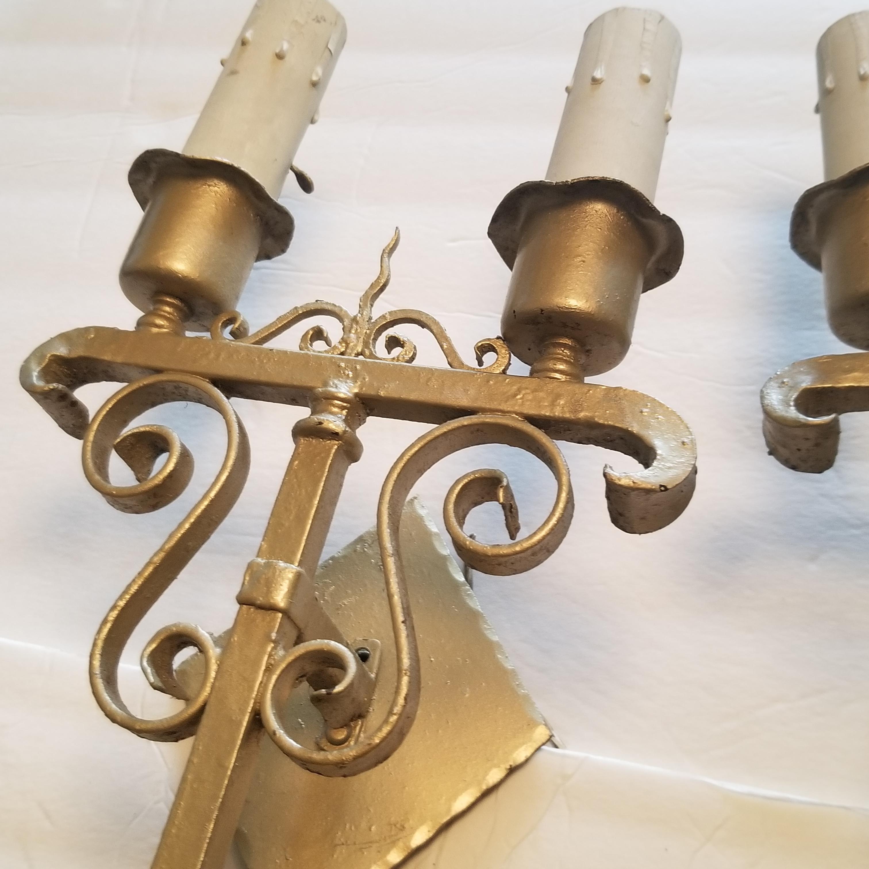 wrought iron electric wall sconces