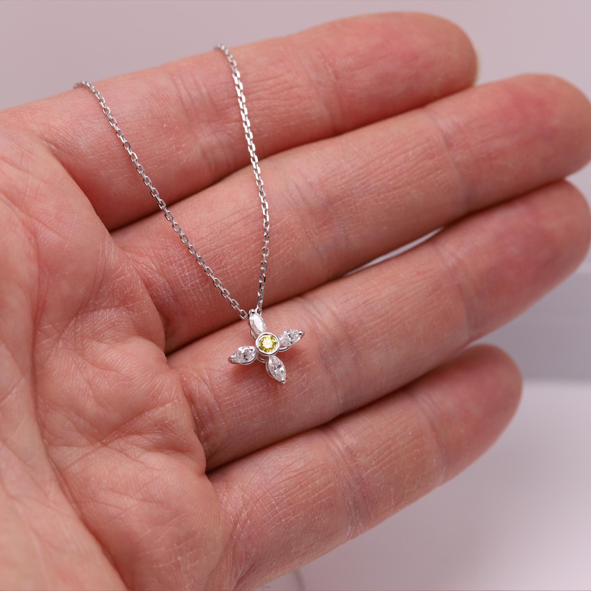 Gold Greek Cross Choker Marquise Diamonds Choker 14 Karat White Gold pendant For Sale 1