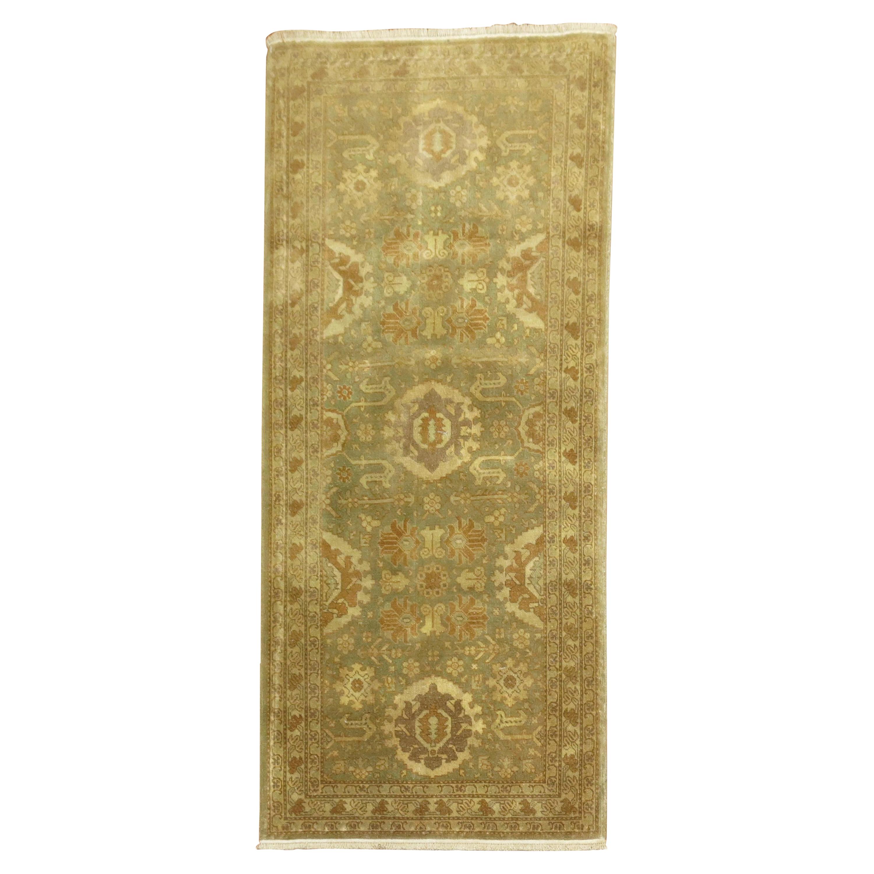 Gold Green Persian Tabriz  Rug For Sale