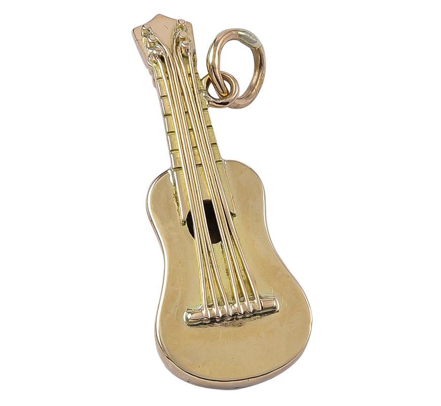 Women's or Men's Gold Guitar Charm