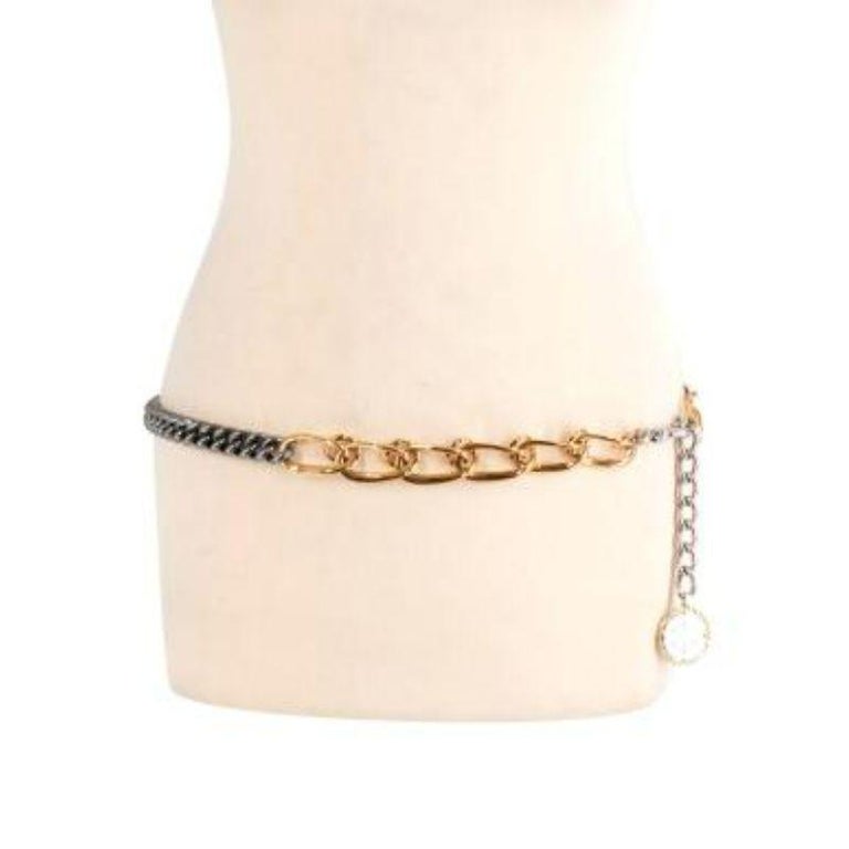 Gold and Gunmetal Chain Belt For Sale at 1stDibs