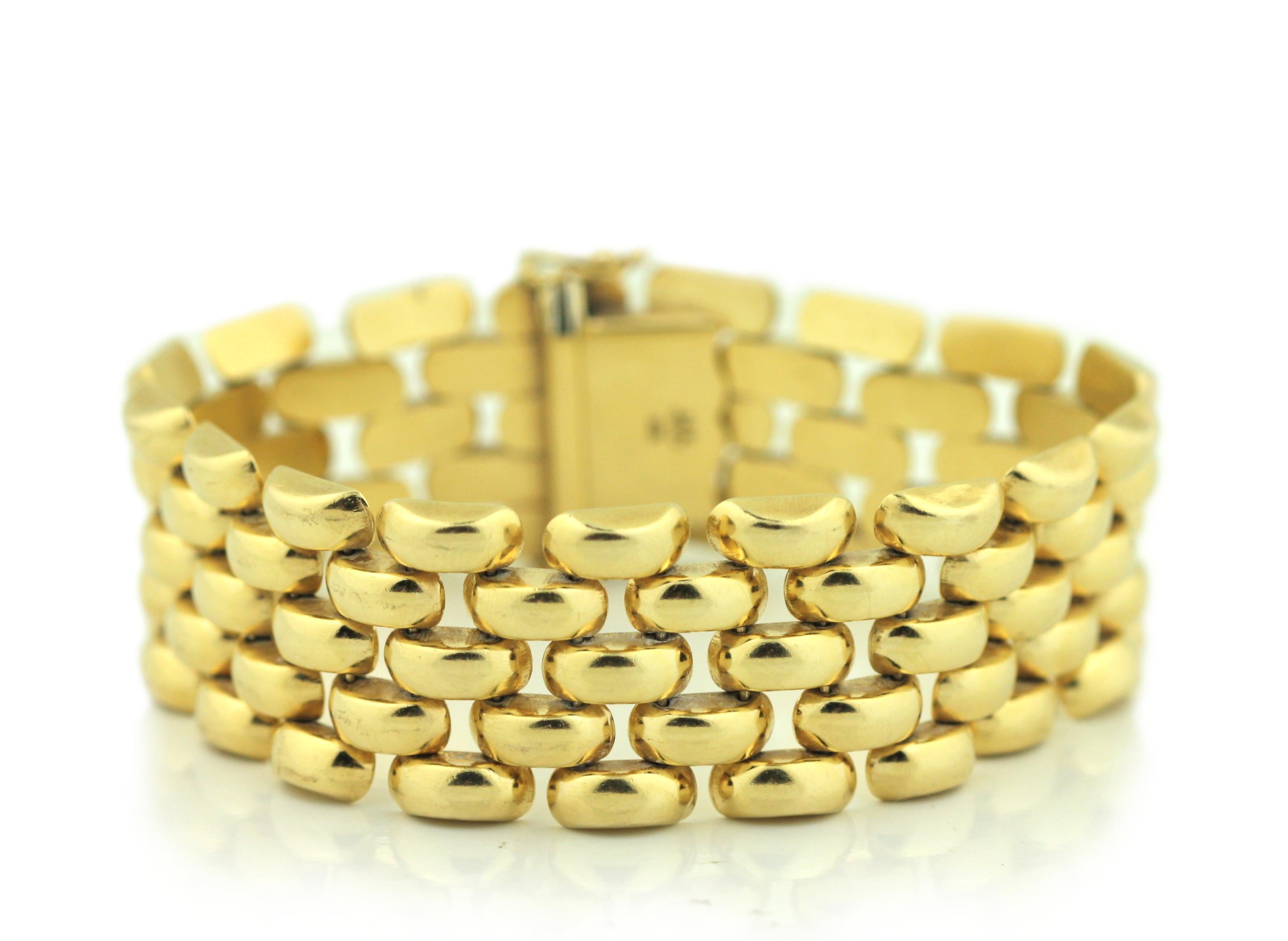 Bracelet demi-lune à maillons en or en vente 3