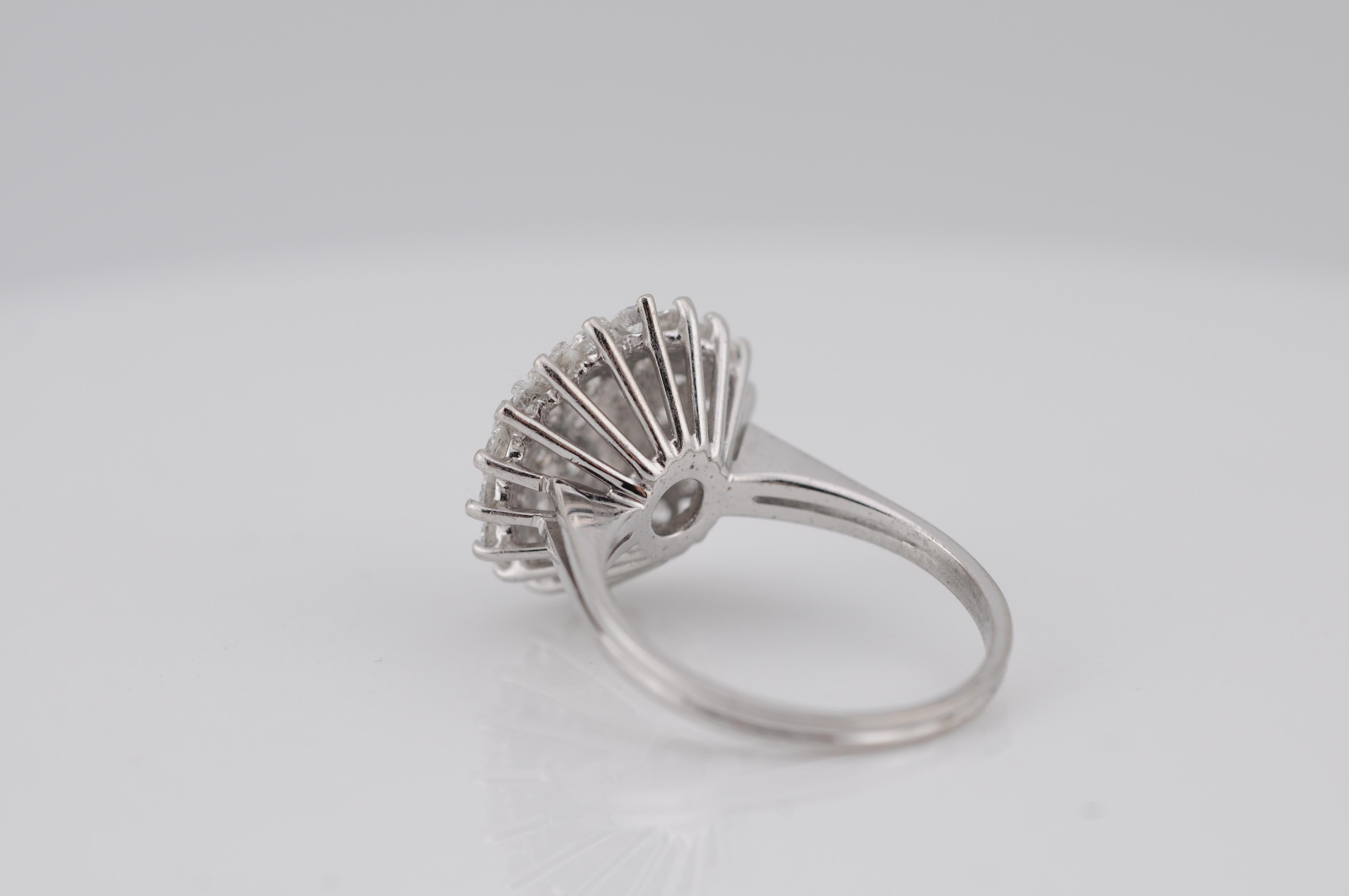 da uomo o donna Anello aureola in oro con diamanti di alta qualità 14k WG in vendita
