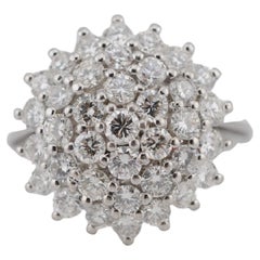 Anello aureola in oro con diamanti di alta qualità 14k WG