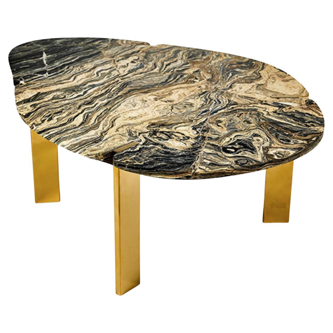 Gold Halys Coffee Table by Marble Balloon For Sale