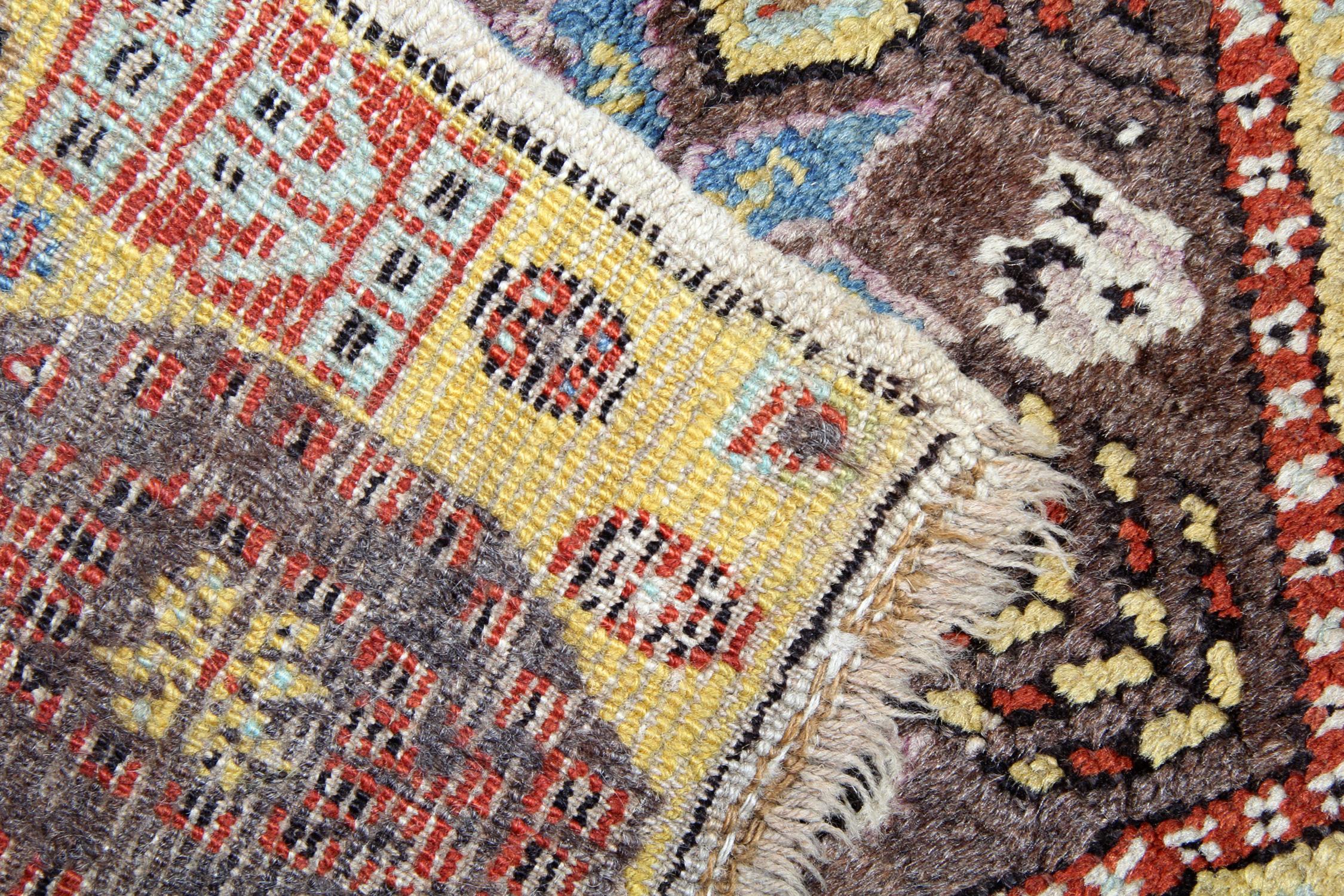 Wool Gold Handmade Carpet Oriental Geometric Rug Tribal Living Room Rug For Sale