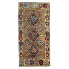 Antique Gold Handmade Carpet Oriental Geometric Rug Tribal Living Room Rug