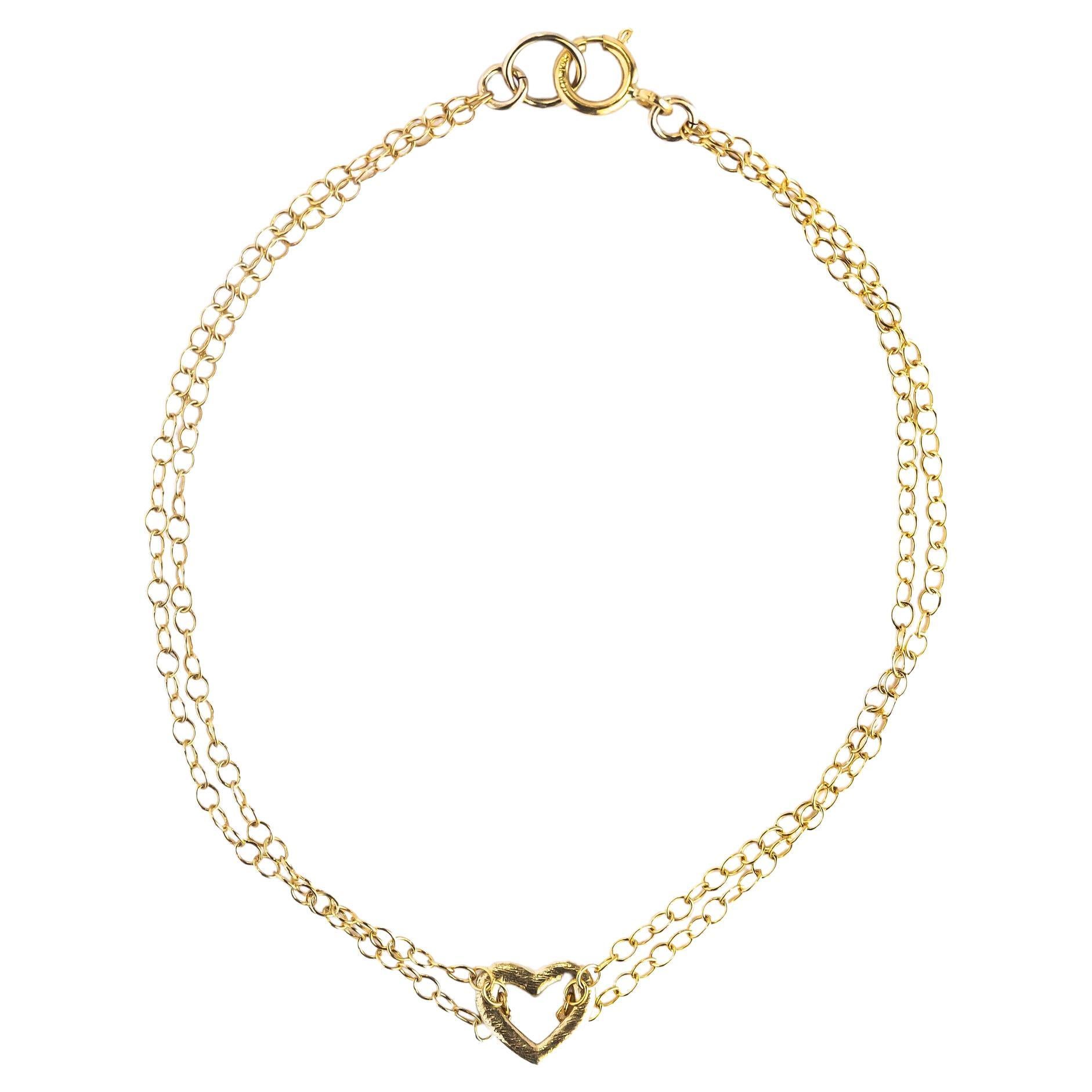 Gold Heart Bracelet For Sale