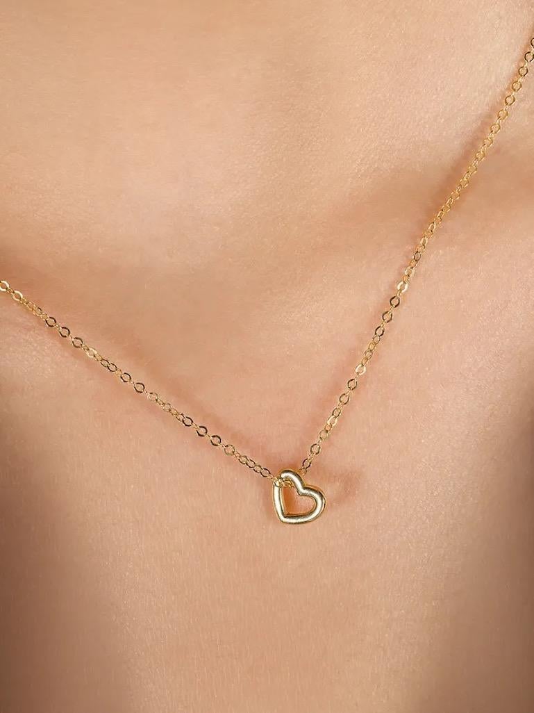 Gold Heart Necklace In New Condition For Sale In Missoula, MT