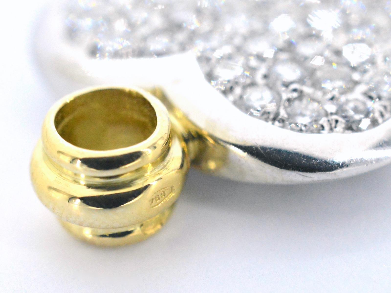 Brilliant Cut Gold Heart Pendant 'Charm' with Diamond For Sale