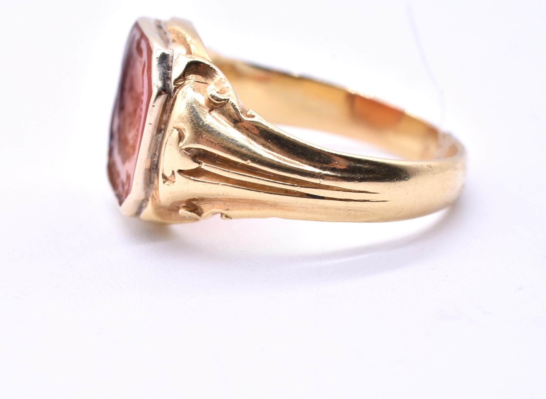 Gold Hebrew Letter Signet Ring 2