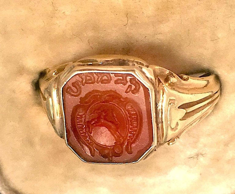 Gold Hebrew Letter Signet Ring At 1stDibs Hebrew Signet Ring 10k