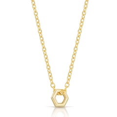 Gold Hexagon Loop Necklace