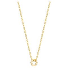 Gold Hexagon Loop Necklace
