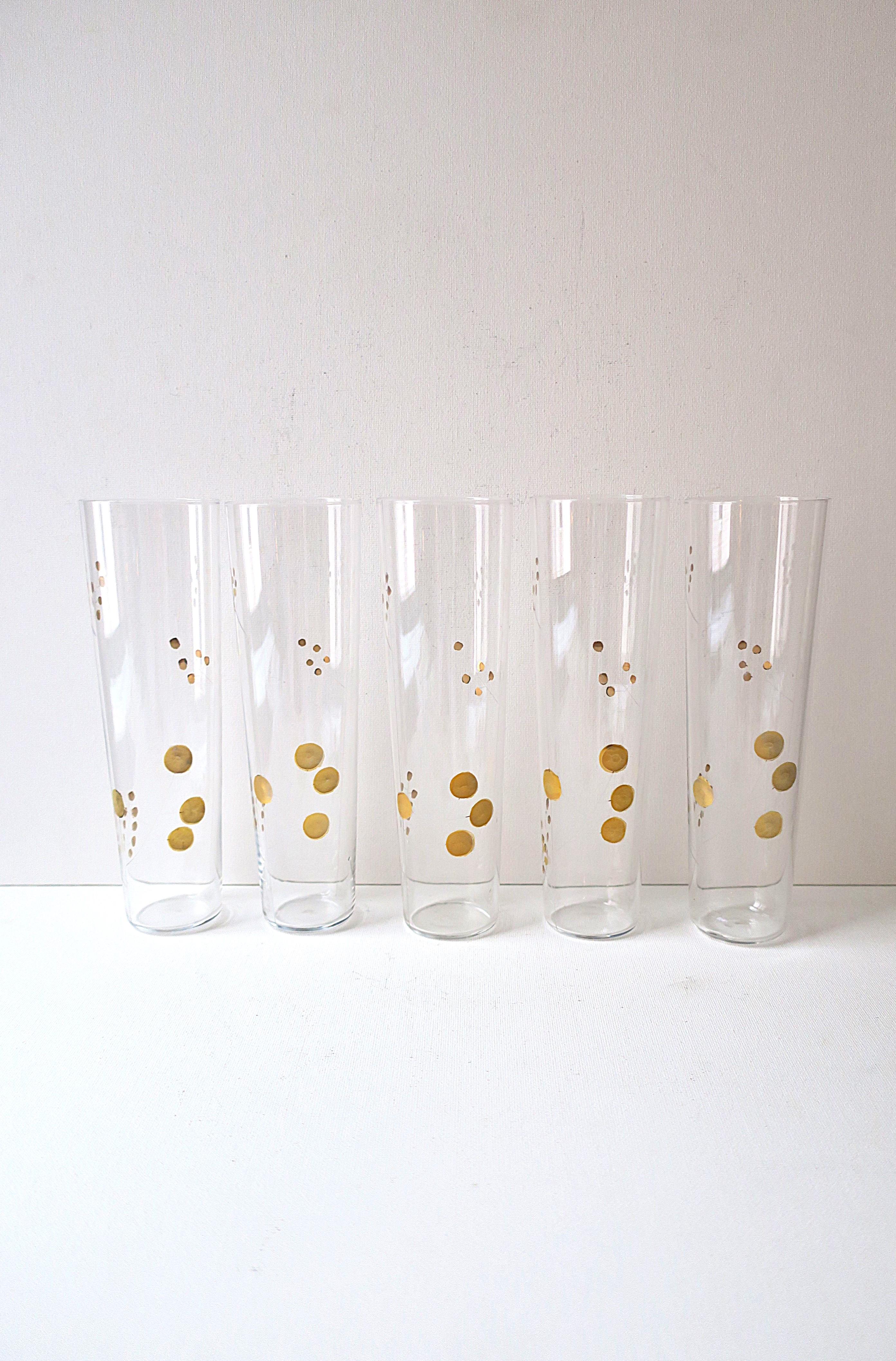Copas de cóctel Highball doradas Moderno de mediados de siglo en venta