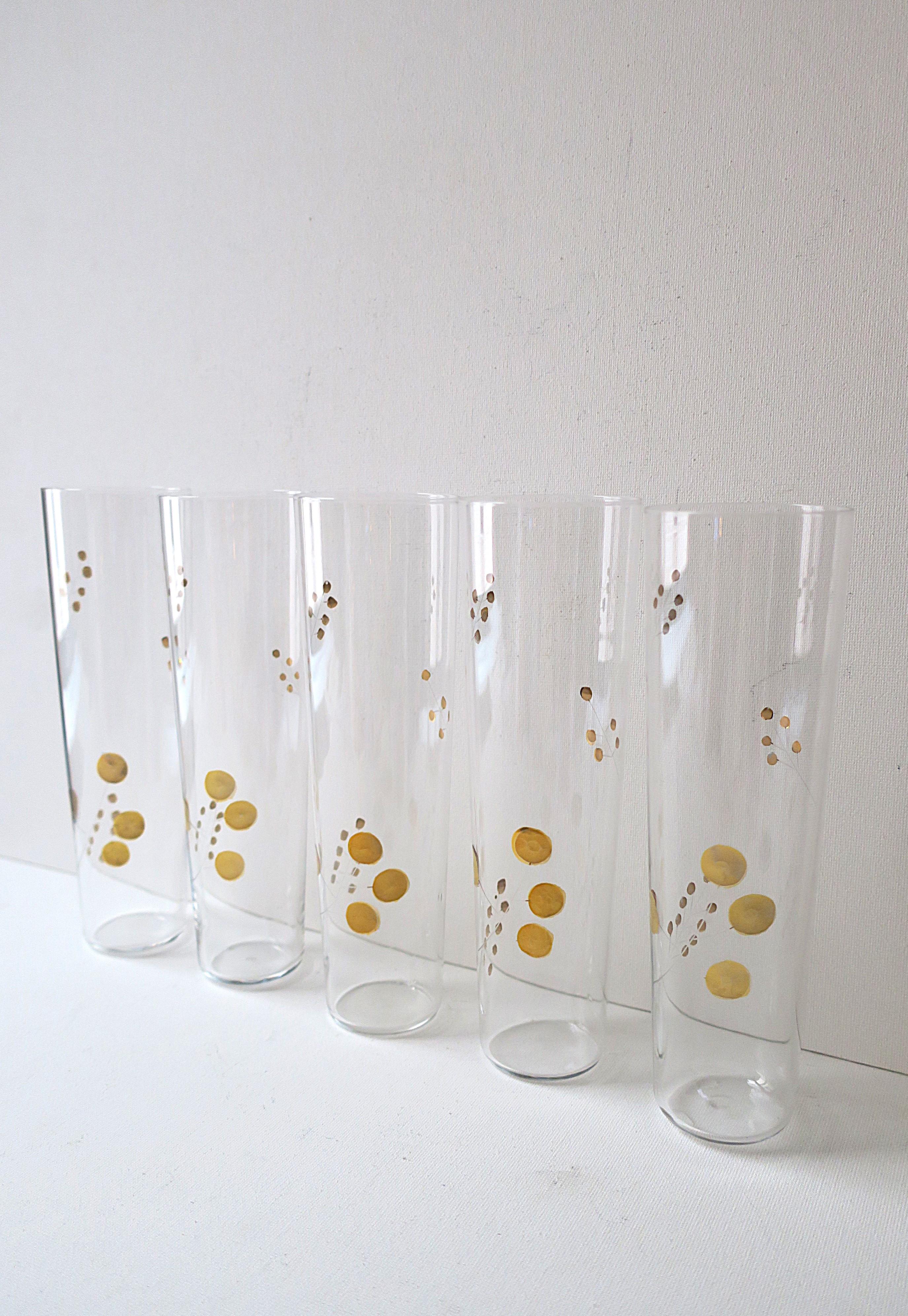 Copas de cóctel Highball doradas Grabado en venta