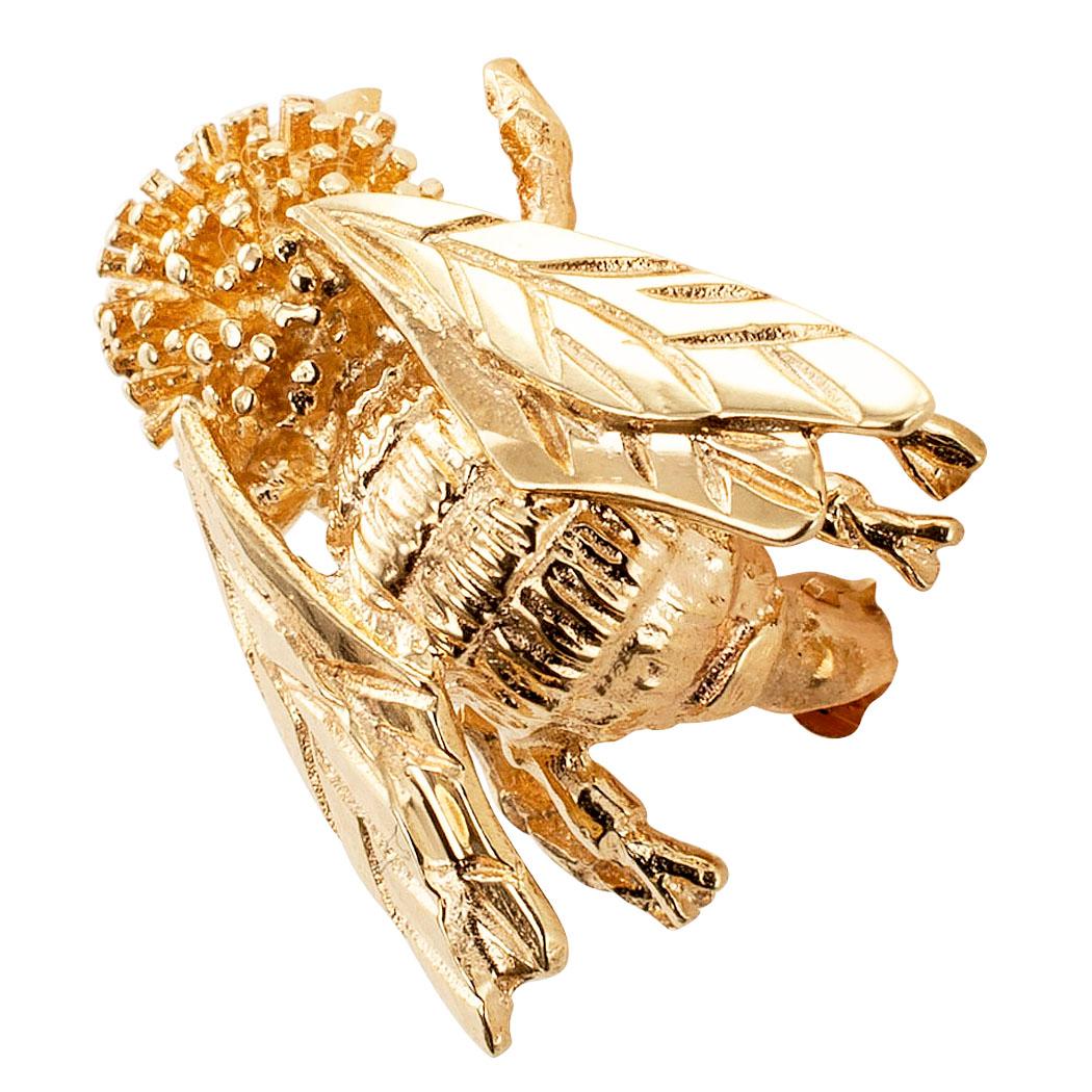 Women's or Men's Gold Honeybee Brooch