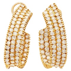Gold Hoop Diamond Earrings
