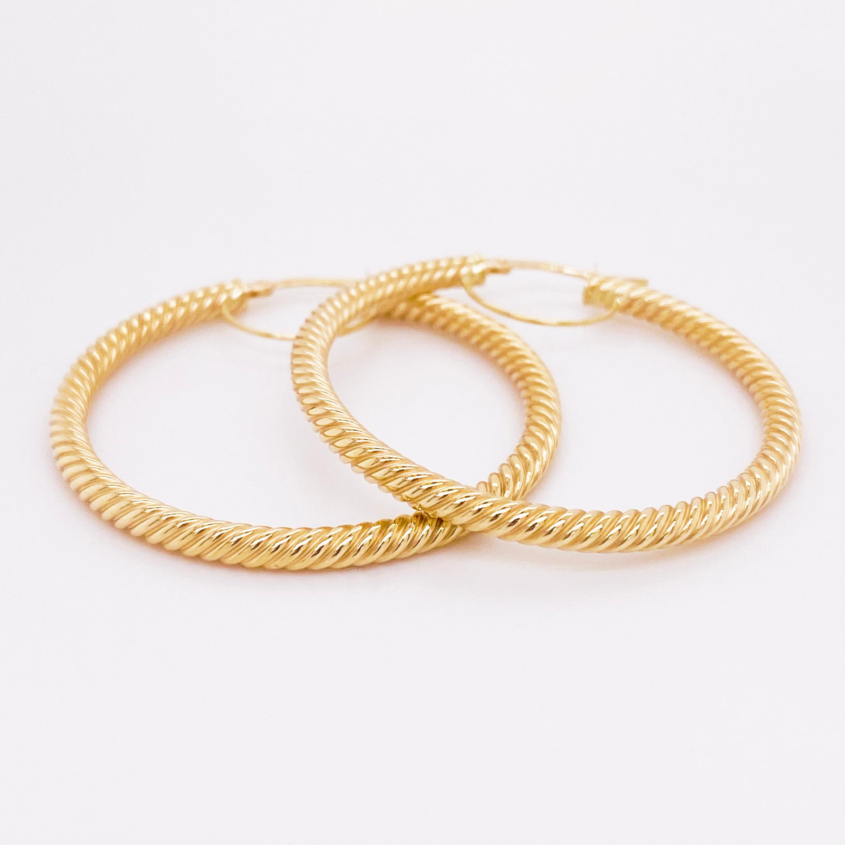 twisted gold hoop earrings medium