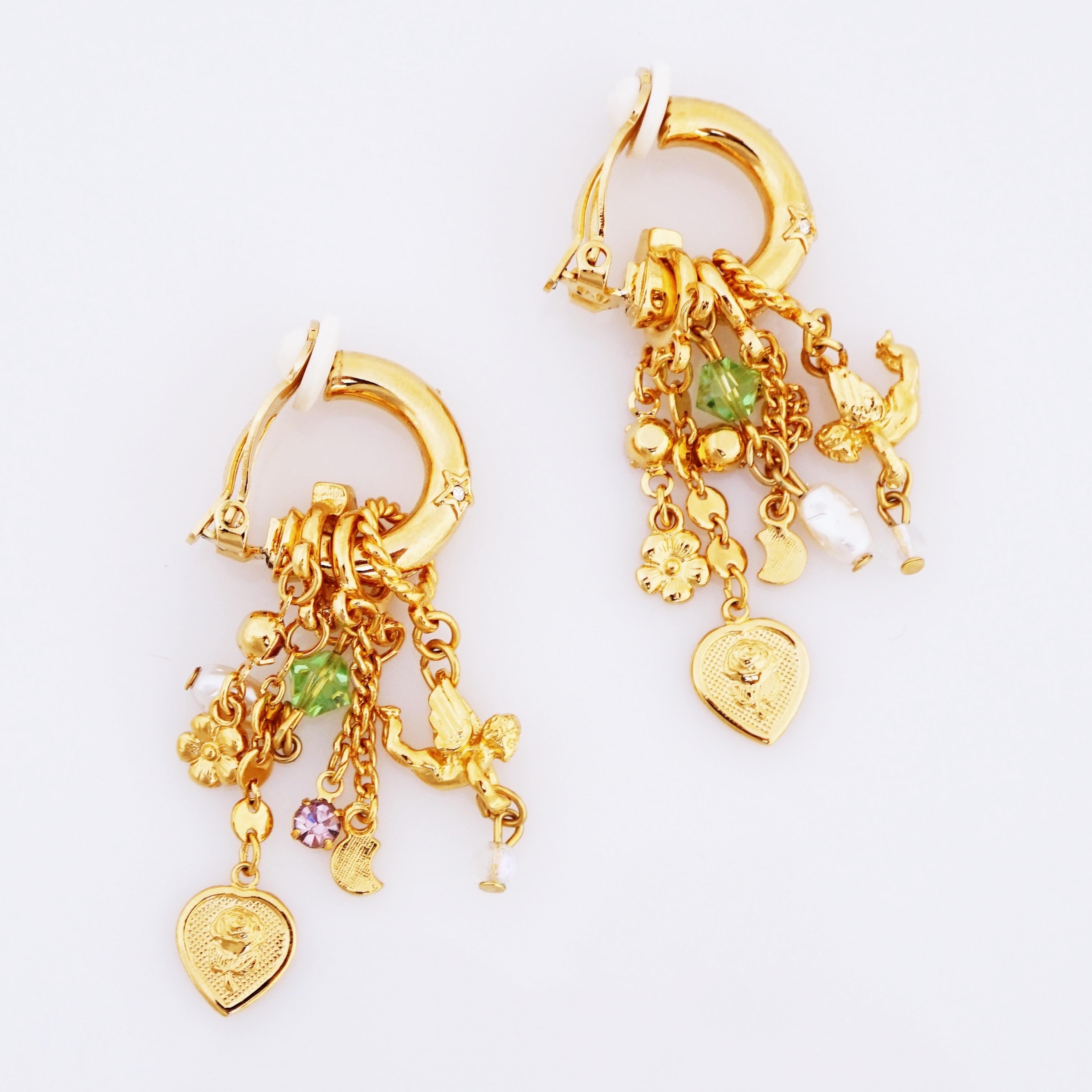 gold hoop earrings with interchangeable charms