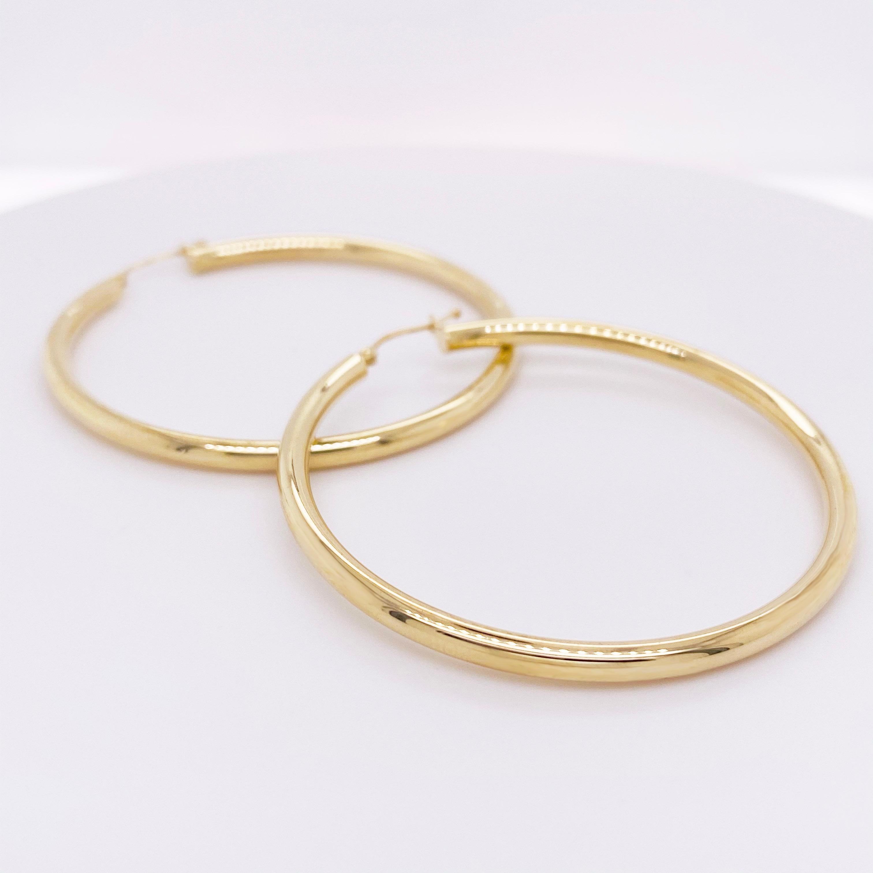 14 karat gold large hoop earrings