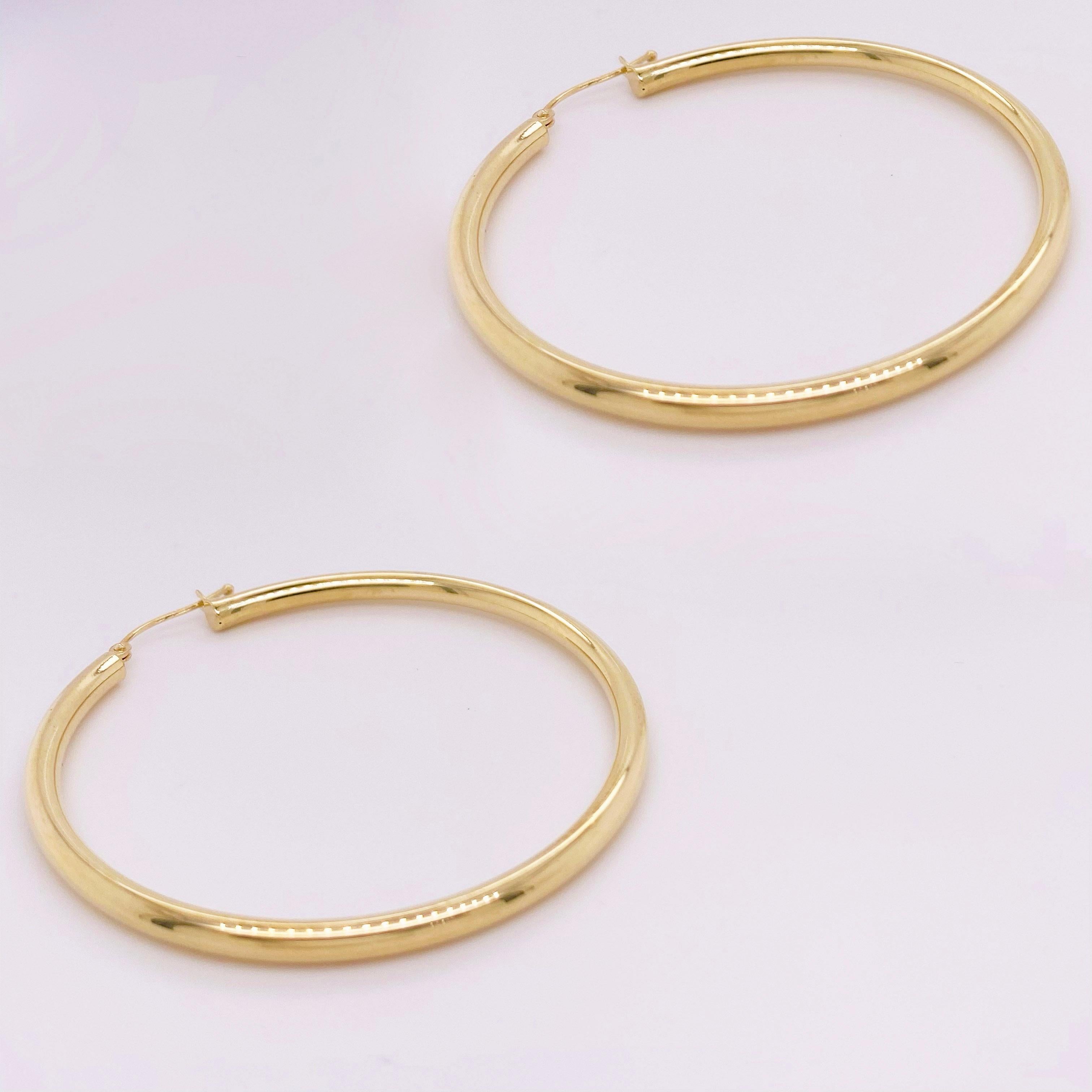 14 karat gold hoop earrings large