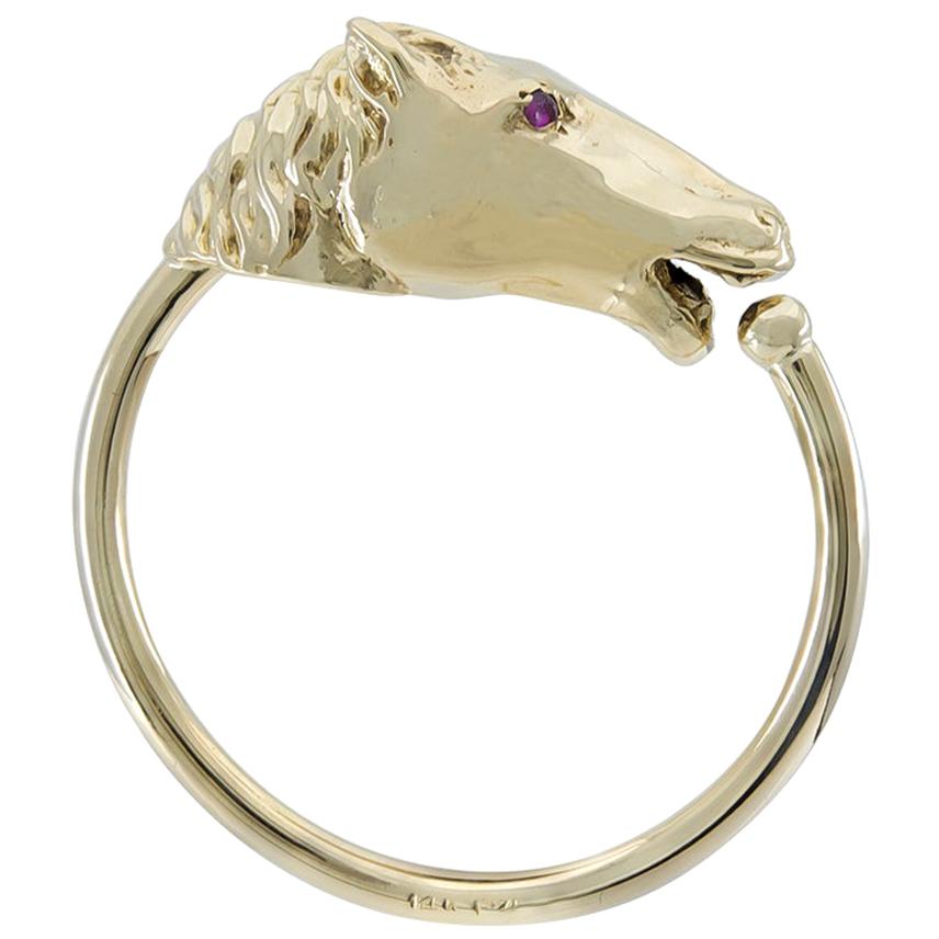 Gold Horse Head Key Ring