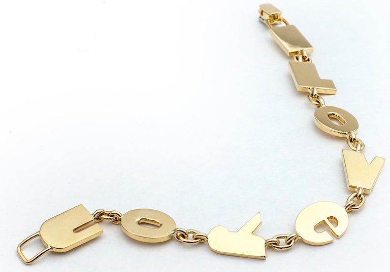 Gold I Love You Bracelet at 1stDibs i love you bracelet gold, i love