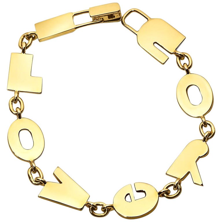Gold I Love You Bracelet at 1stDibs