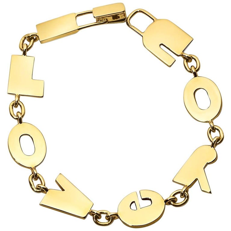 Gold I Love You Bracelet at 1stDibs i love you bracelet gold, i love