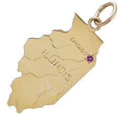 Gold Illinois Charm