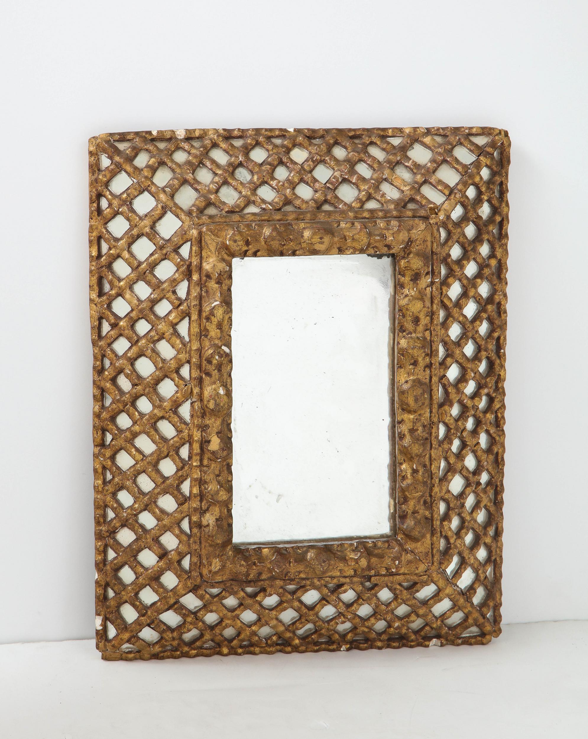 Gold Indian Mirror In Good Condition For Sale In South Salem, NY