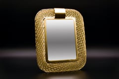 Specchio o cornice in vetro di Murano Barovier&Toso, anni '40, infuso in oro, Italia