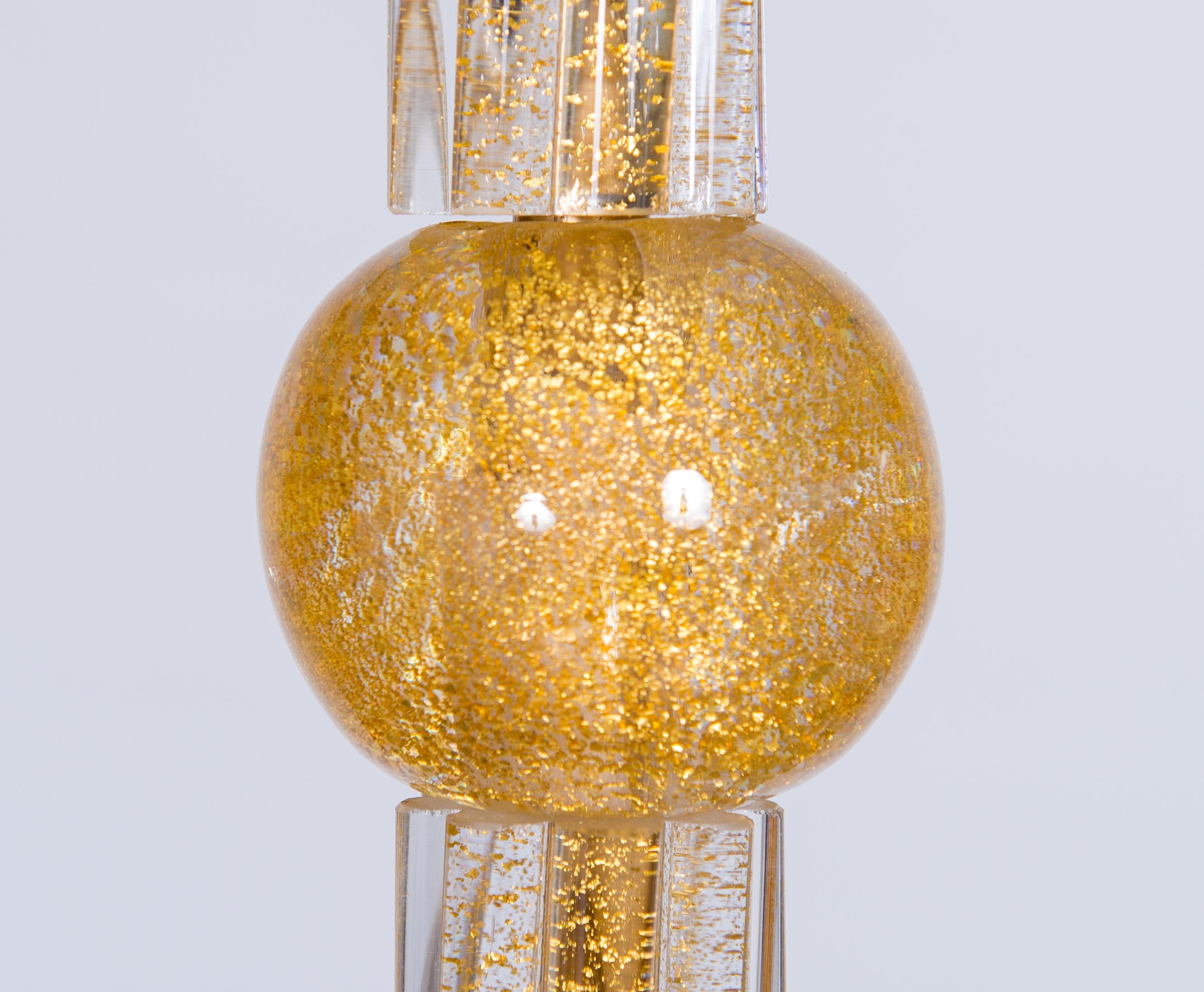 Lustre en verre de Murano infusé d'or par Vintage Murano Gallery (a) Gallery, 1990 en vente 3