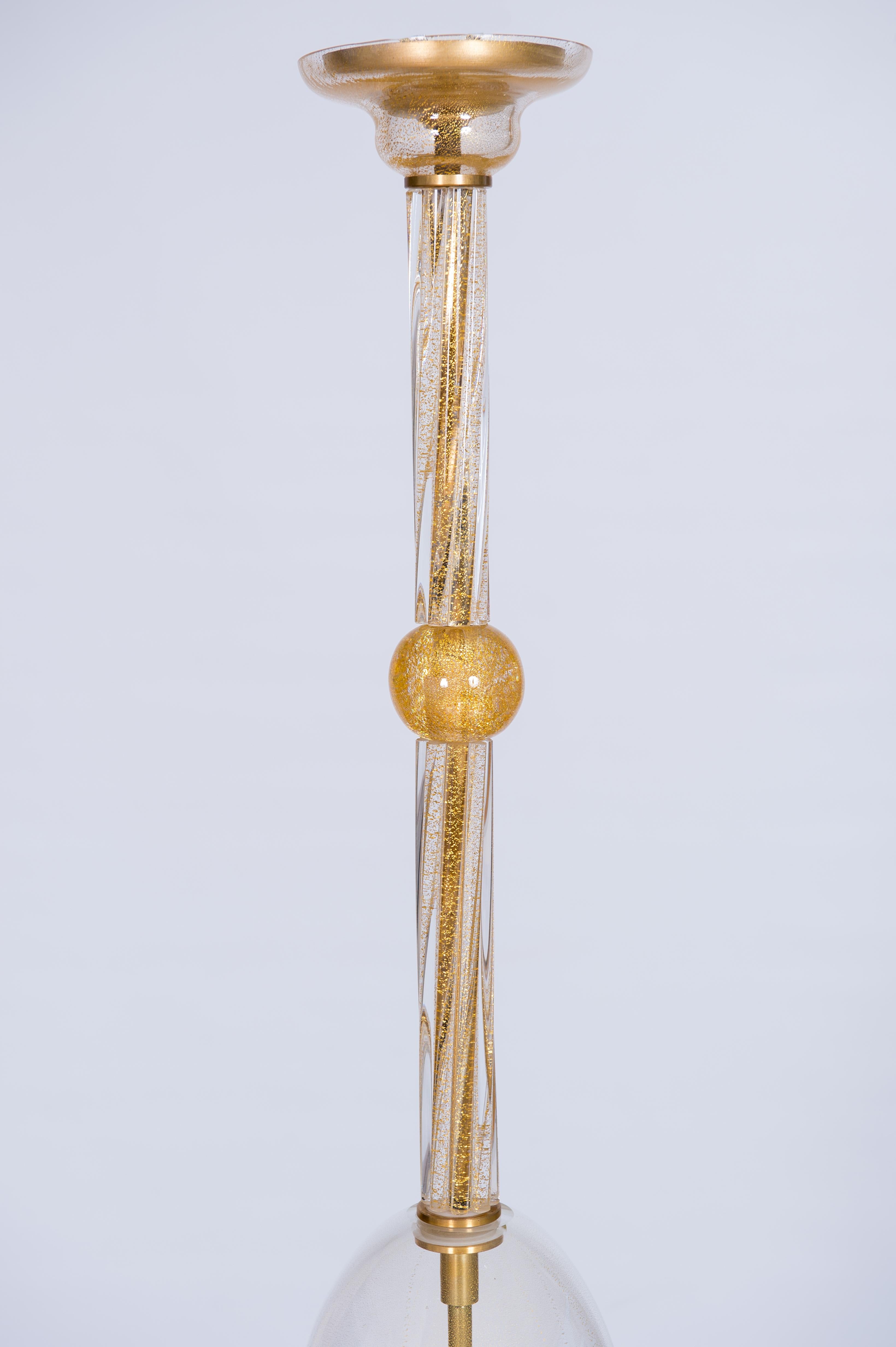 Lustre en verre de Murano infusé d'or par Vintage Murano Gallery (a) Gallery, 1990 en vente 5