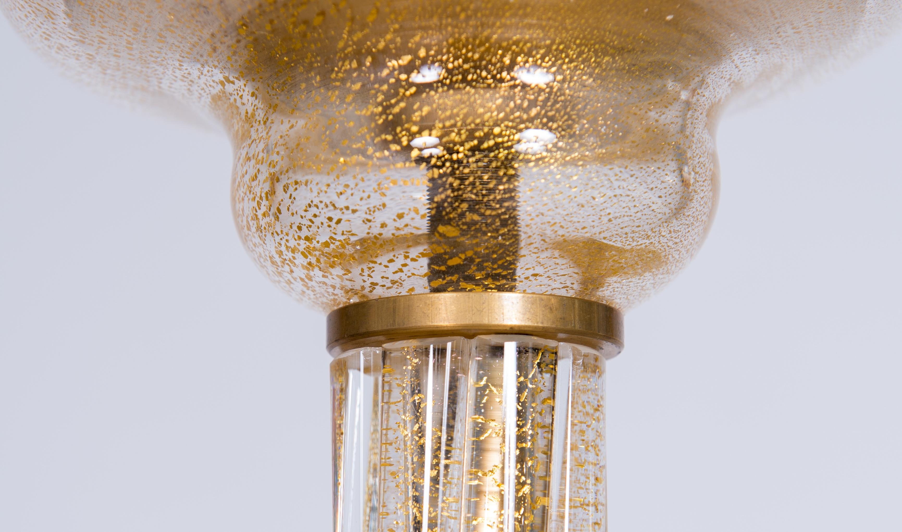 Lustre en verre de Murano infusé d'or par Vintage Murano Gallery (a) Gallery, 1990 en vente 6