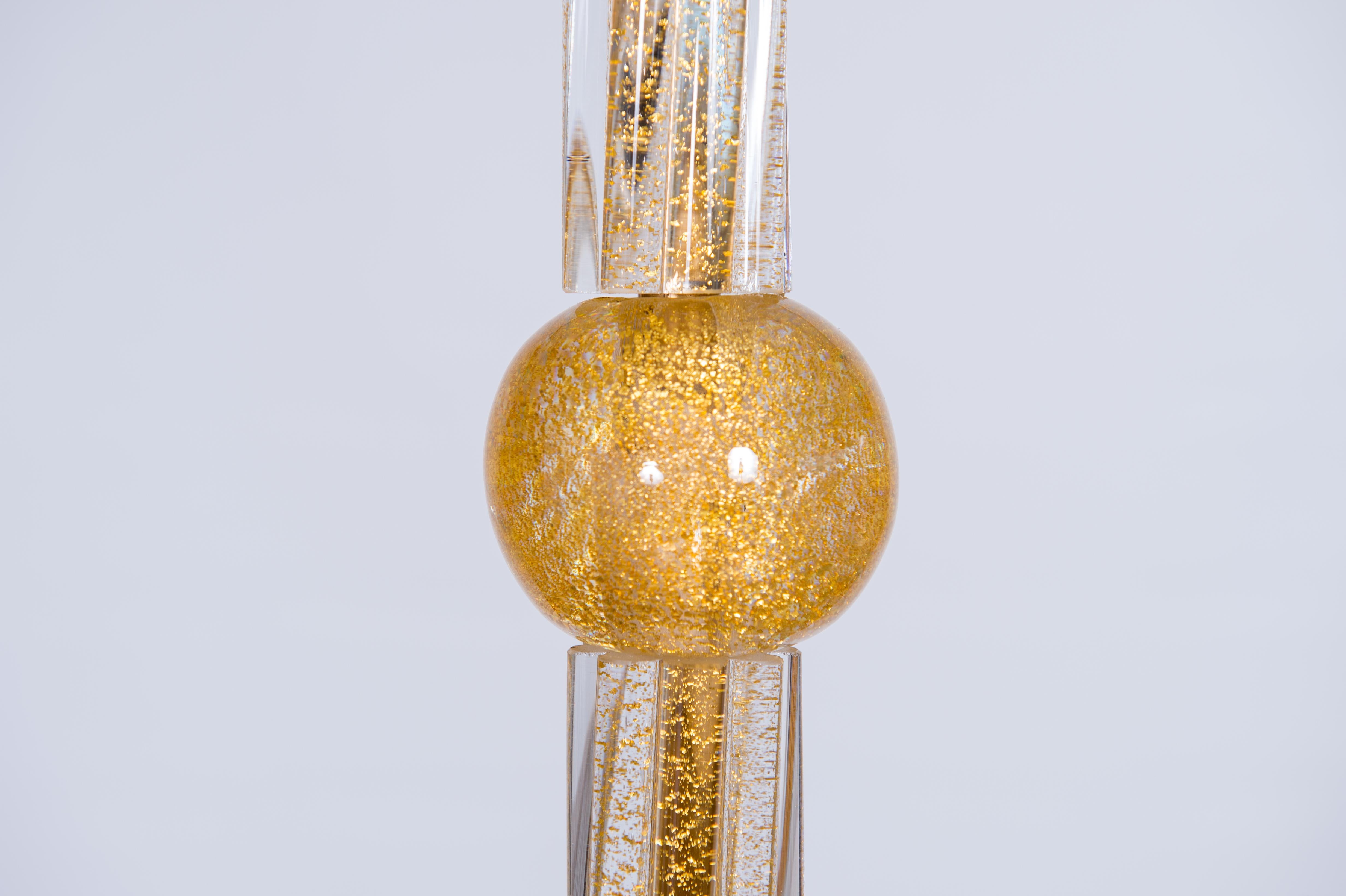 Lustre en verre de Murano infusé d'or par Vintage Murano Gallery (a) Gallery, 1990 en vente 7
