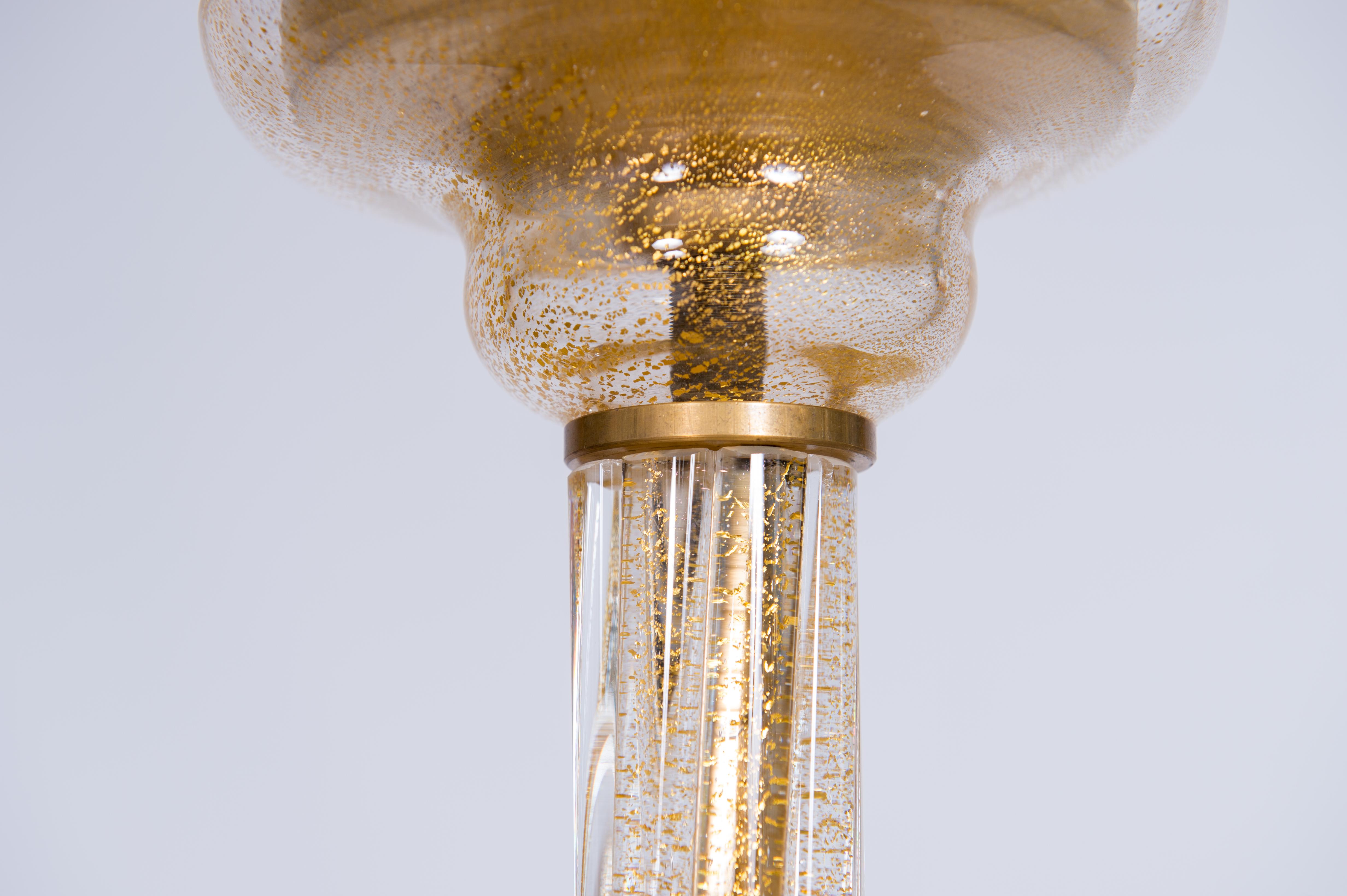 Lustre en verre de Murano infusé d'or par Vintage Murano Gallery (a) Gallery, 1990 en vente 9