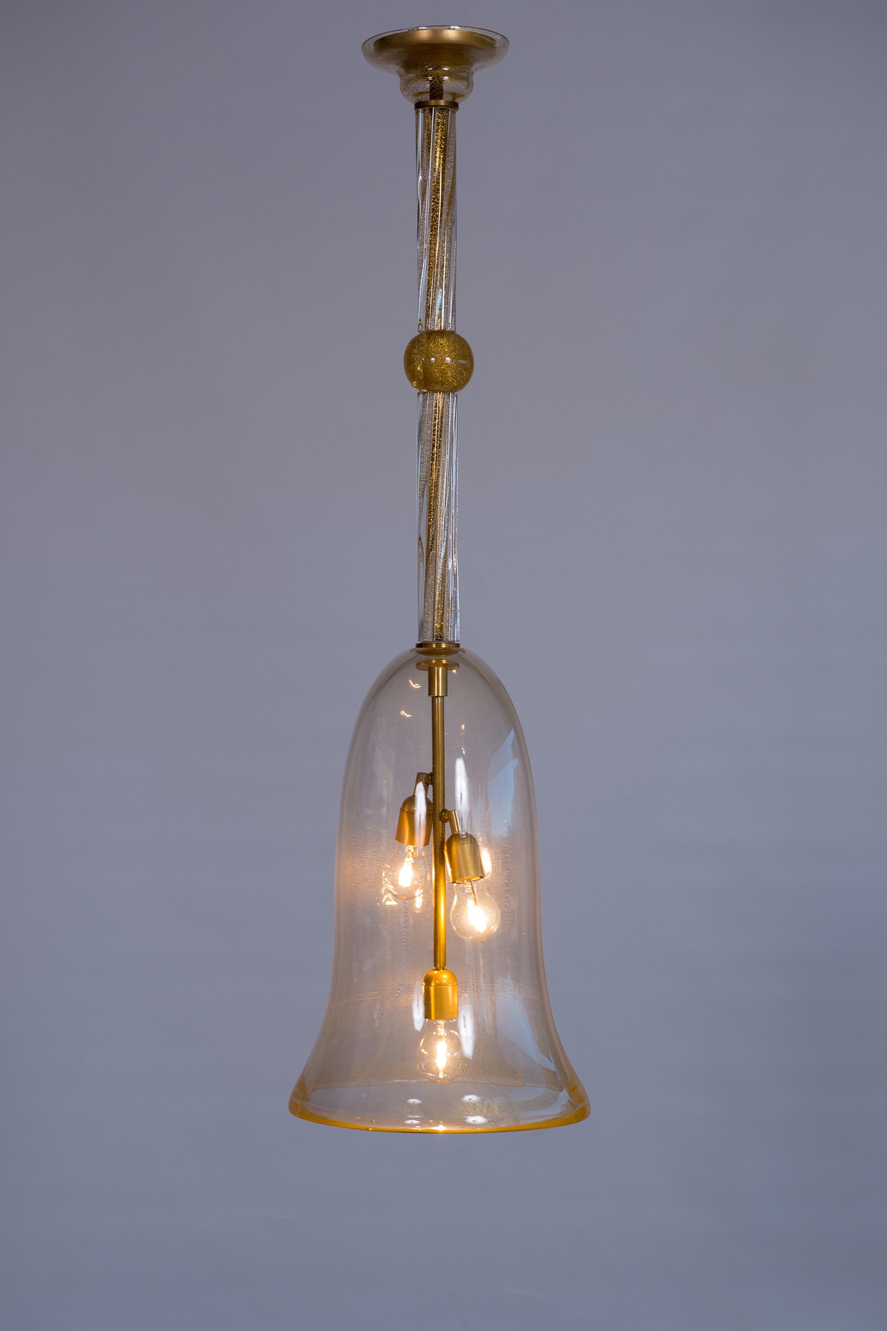 Lustre en verre de Murano infusé d'or par Vintage Murano Gallery (a) Gallery, 1990 en vente 11