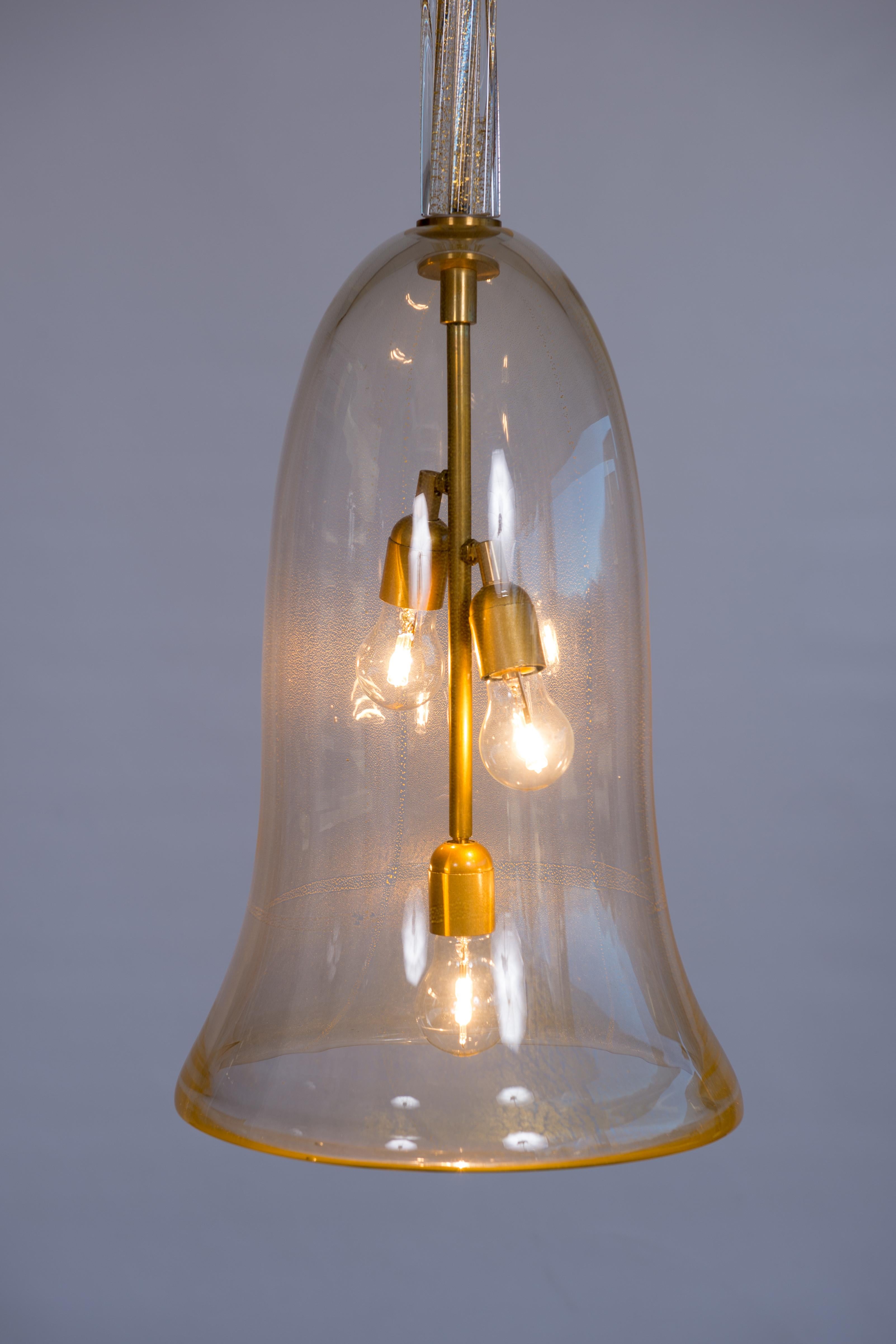 Lustre en verre de Murano infusé d'or par Vintage Murano Gallery (a) Gallery, 1990 en vente 12