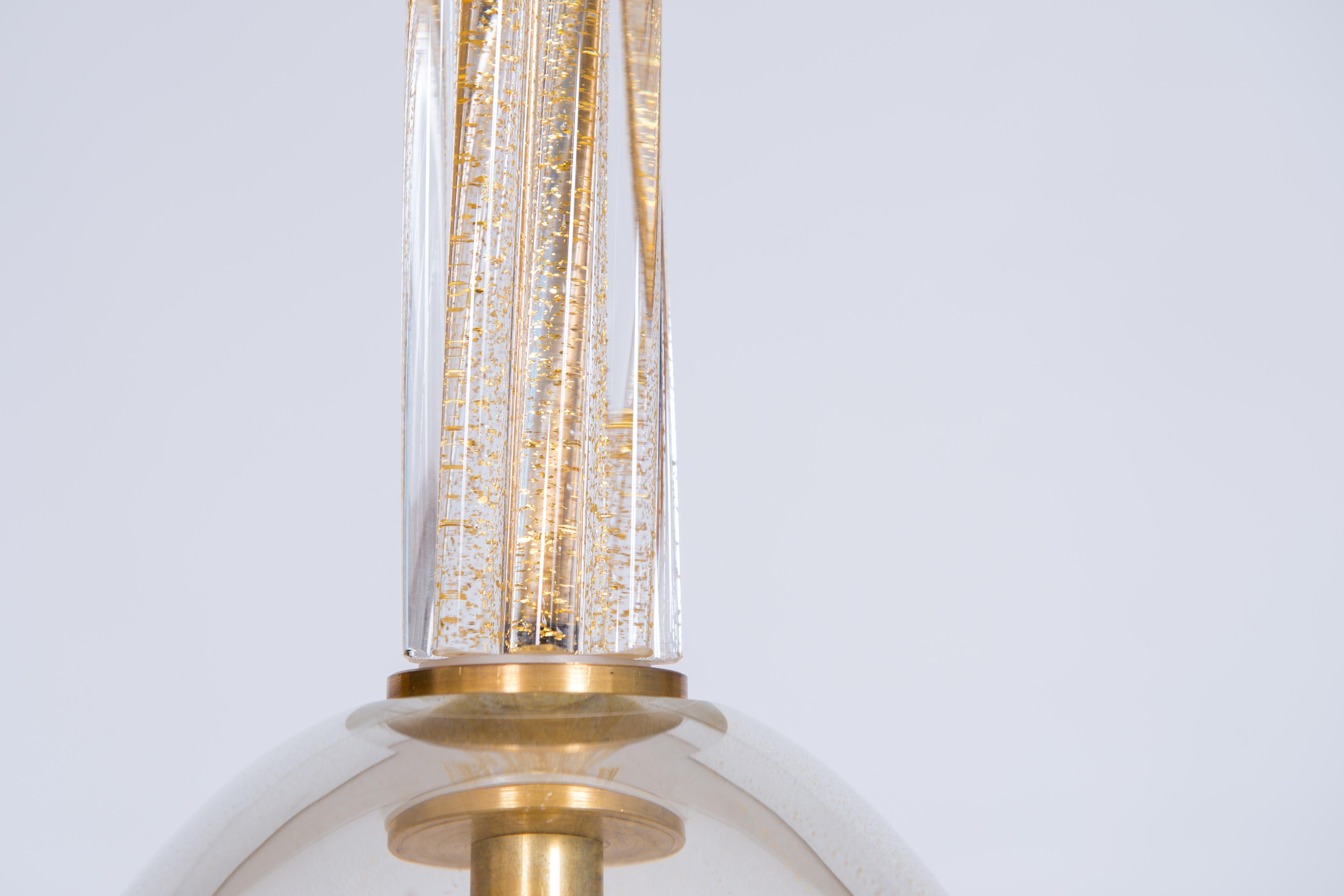 Lustre en verre de Murano infusé d'or par Vintage Murano Gallery (a) Gallery, 1990 en vente 1