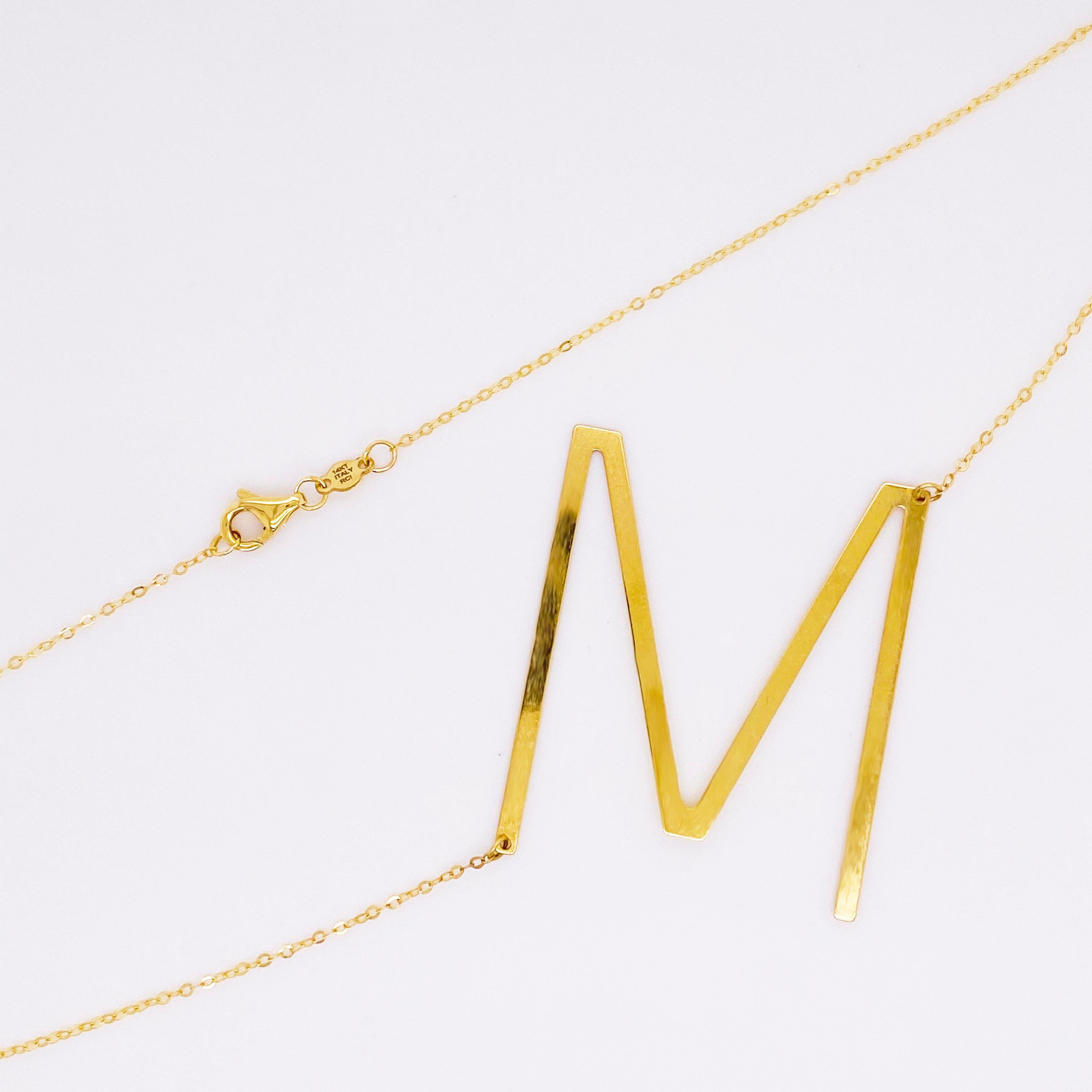 14 karat gold monogram necklace