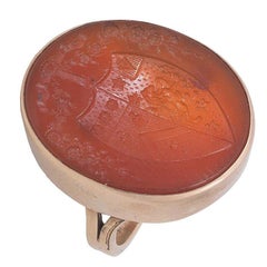 Gold Intaglio Carved Cornelian Ring